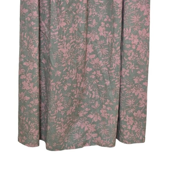 Chadwicks of Boston Green Floral Linen Blend Pleated Sleeveless Midi Dress Sz S - Picture 5 of 9